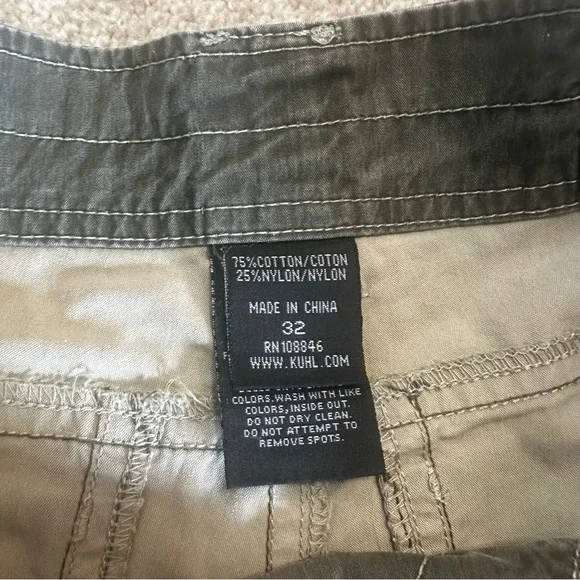 KÜHL Men’s Outdoor Hiking Shorts Size 32 Green Cotton Nylon - Picture 7 of 12